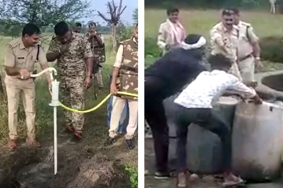 ফাঁকা মাঠে টিউবওয়েলে চাপ দিতেই বেরিয়ে এল মদ! মাটি খুঁড়ে কয়েক হাজার লিটার মদ উদ্ধার - the Bengali Times