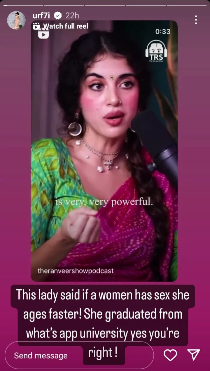 নিয়মিত শারীরিক মিলন করলে যা হয় তা জানালেন উর্ফি জাভেদ - the Bengali Times