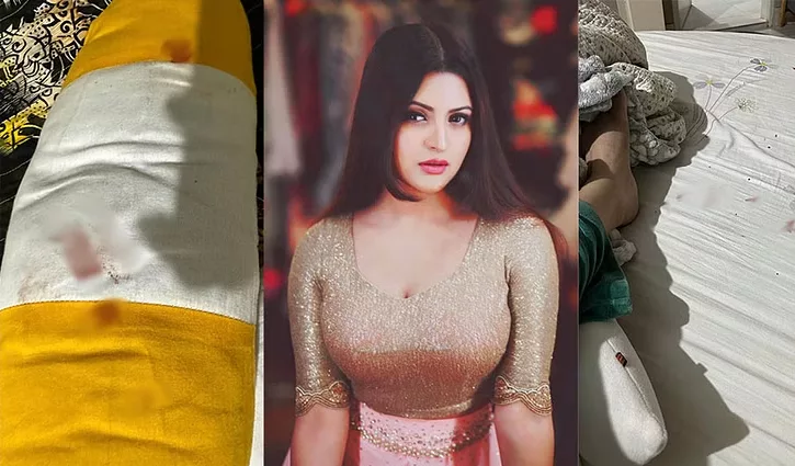 রক্তাক্ত বালিশ-বিছানার ছবি দিয়ে সংবাদ সম্মেলনের ঘোষণা পরীমণির - the Bengali Times