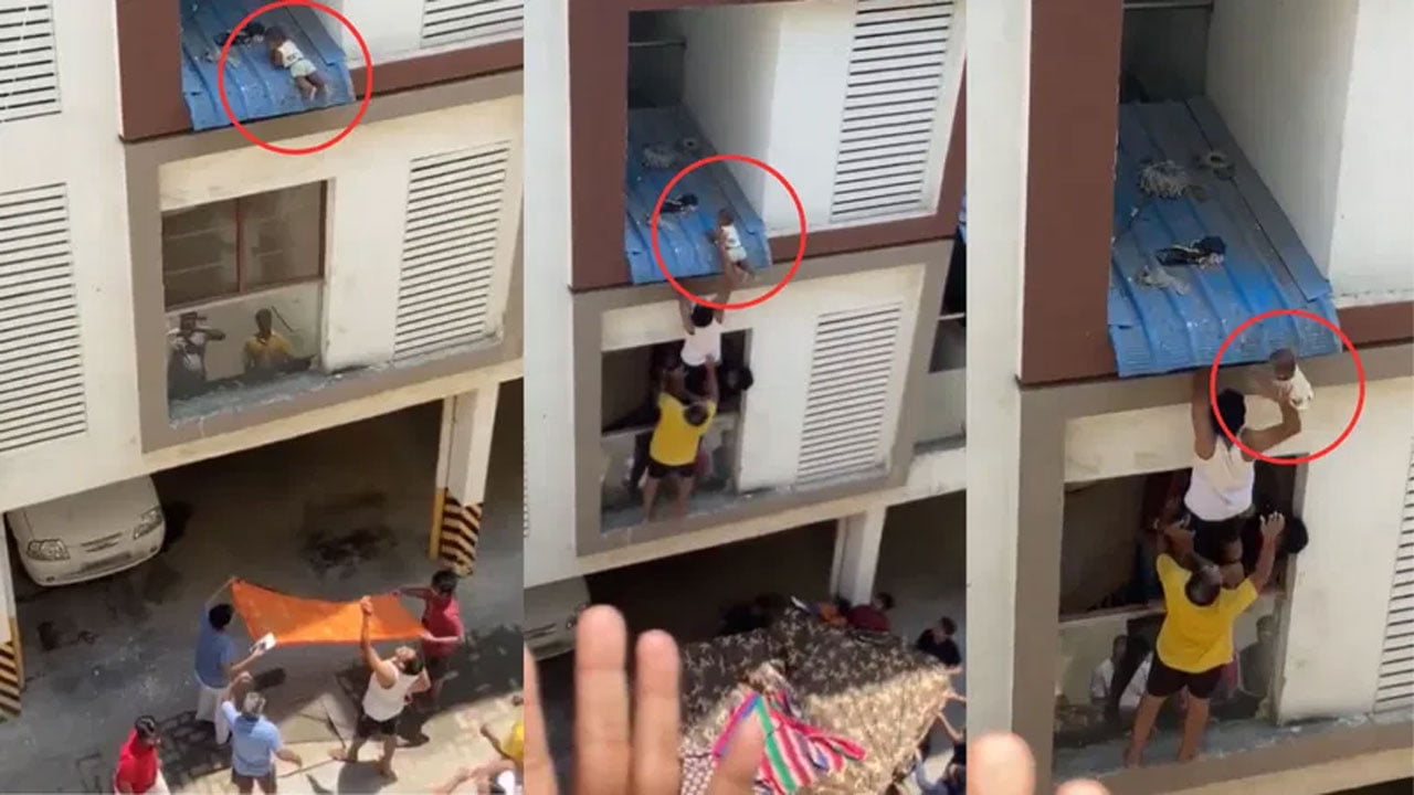মায়ের কোল ফসকে দোতলার কার্নিশে ৮ মাসের শিশু! এরপর যা হলো… (দেখুন ভিডিও) - the Bengali Times