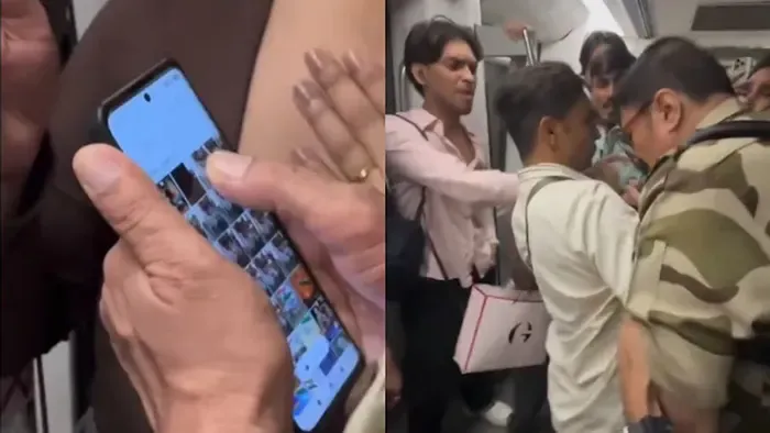 মেট্রোতে গোপনে নারীর ছবি তোলার অভিযোগ, সিআইএসএফ সদস্যকে ঘিরে যাত্রীদের তাণ্ডব - the Bengali Times মেট্রোতে গোপনে নারীর ছবি তোলার অভিযোগ, সিআইএসএফ সদস্যকে ঘিরে যাত্রীদের তাণ্ডব - the Bengali Times